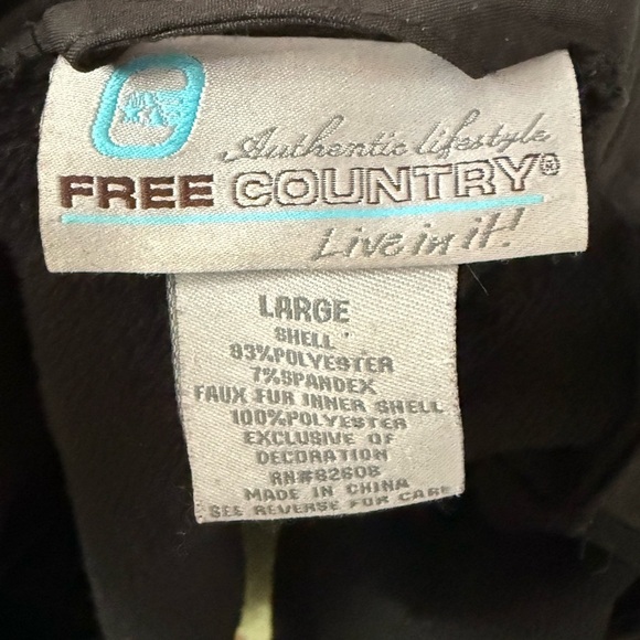 Free Country Women's Sz L Water Resistant Peacoat Faux Fur Lined Double Breast - Picture 7 of 7